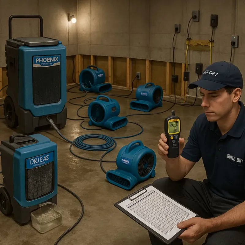 Structural Drying and Dehumidification process in Plainville, KS